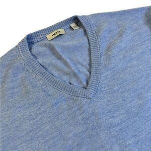 METTE 100% Merino Wool V-Neck‎ Sweater Men’s XXL Blue Heather NWOT